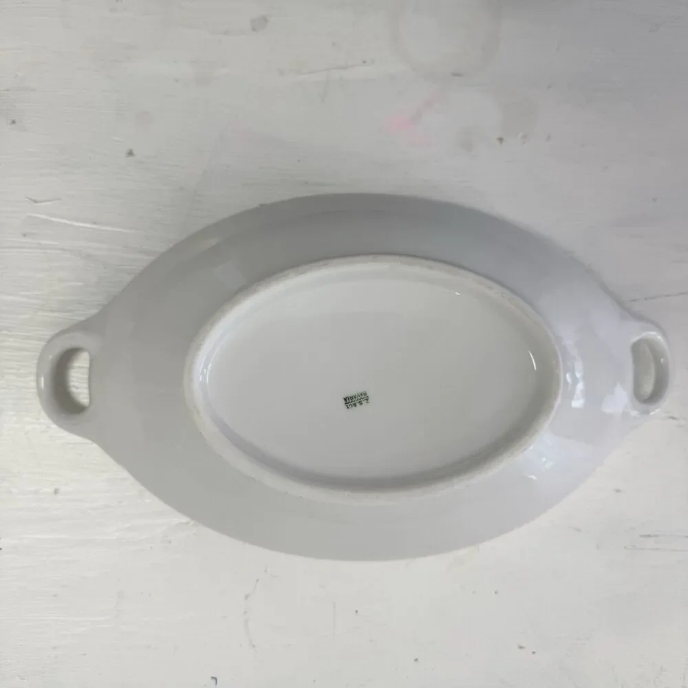 Antique Zeh, Scherzer & Co. Bavaria White Porcelain Vegetable Tureen Minimalist